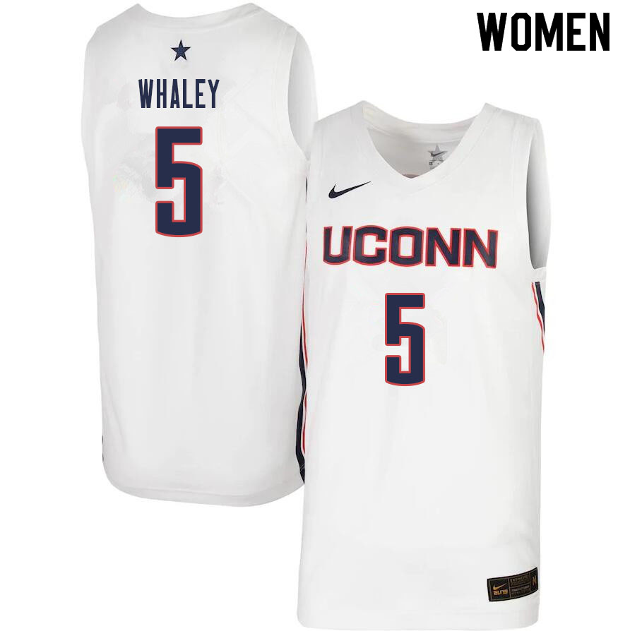 Women #5 Isaiah Whaley Uconn Huskies College Basketball Jerseys Sale-White